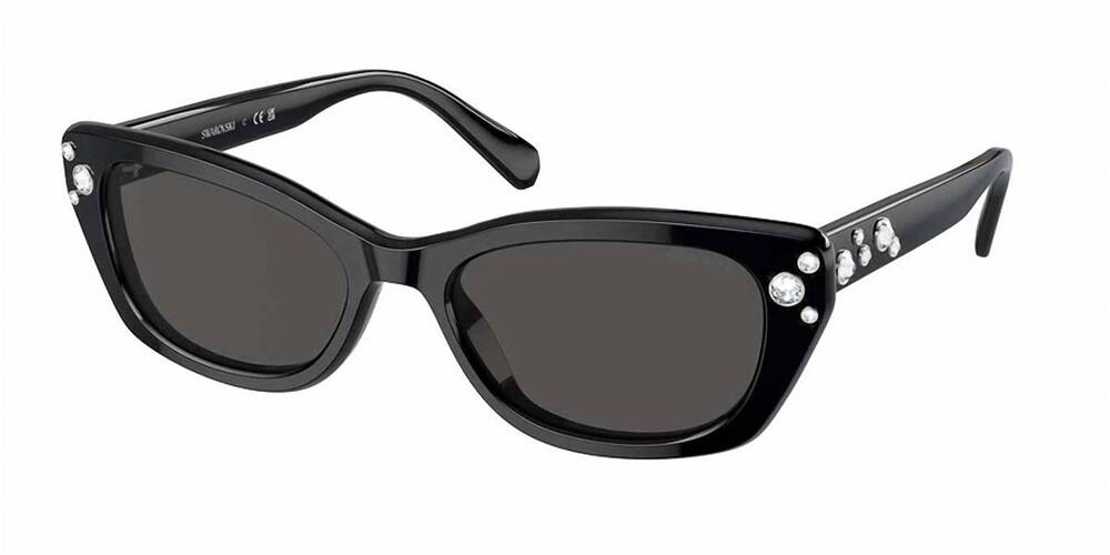 NEW SWAROVSKI women's pillow with crystal embellishment sunglasses in black/ gre
